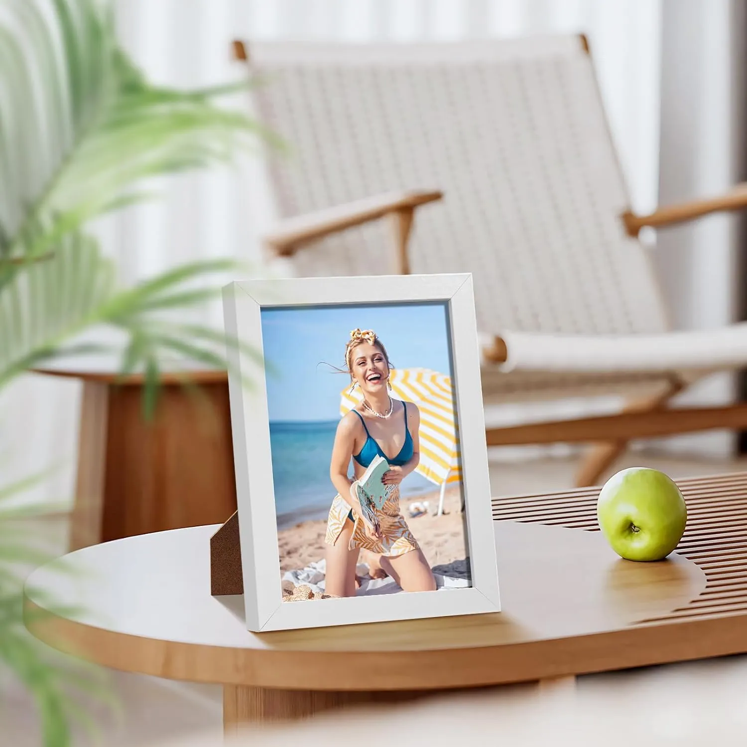 HappyHapi 4x6 Picture Frames Set of 10, Tabletop or Wall Display Pictures 3.5x5 with Mat or 4x6 Without, Multi Photo Frames Collage (White)