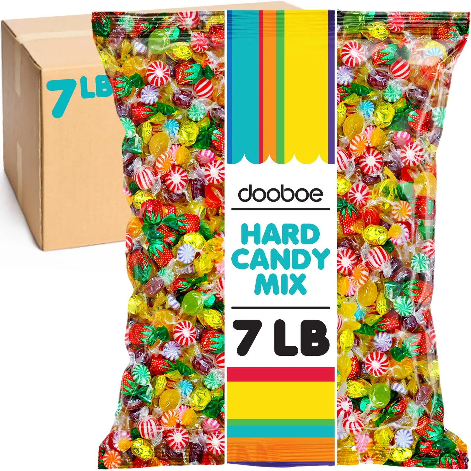 Hard Candy Mix - 7 Pounds - Big Bulk Hard Candies Individually Wrapped - Old Fashioned - Rootbeer, Strawberry, Toffee, Mint and More