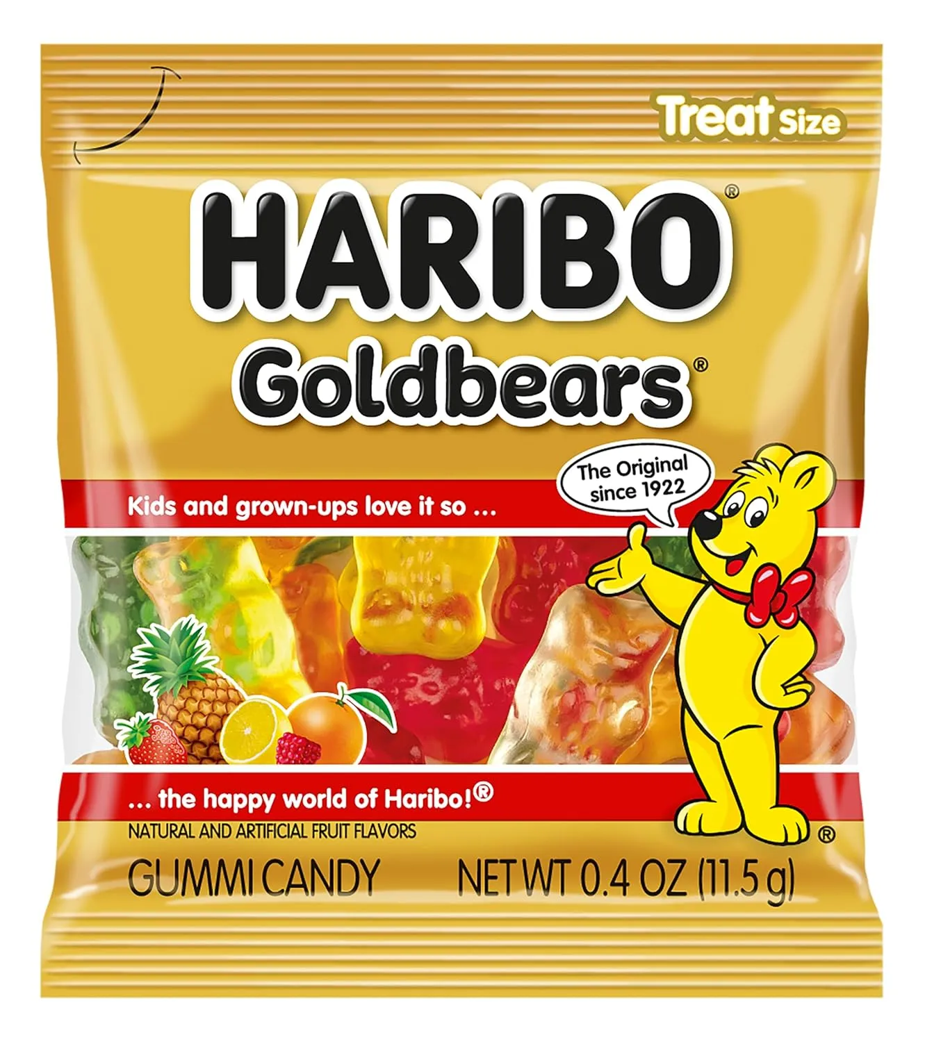 HARIBO Goldbears, Gummi Candy, 22.8 oz Tub (54 Packs) Assorted Flavors