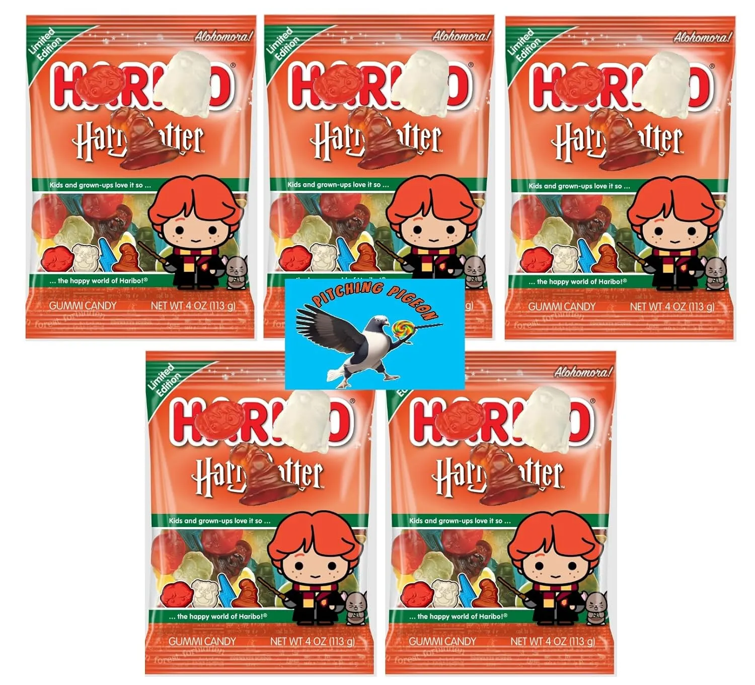 Haribo Potter Ron Edition 31.5oz Gummy Easter Basket Candy - Includes PITCHING PIGEON Brand Magnet