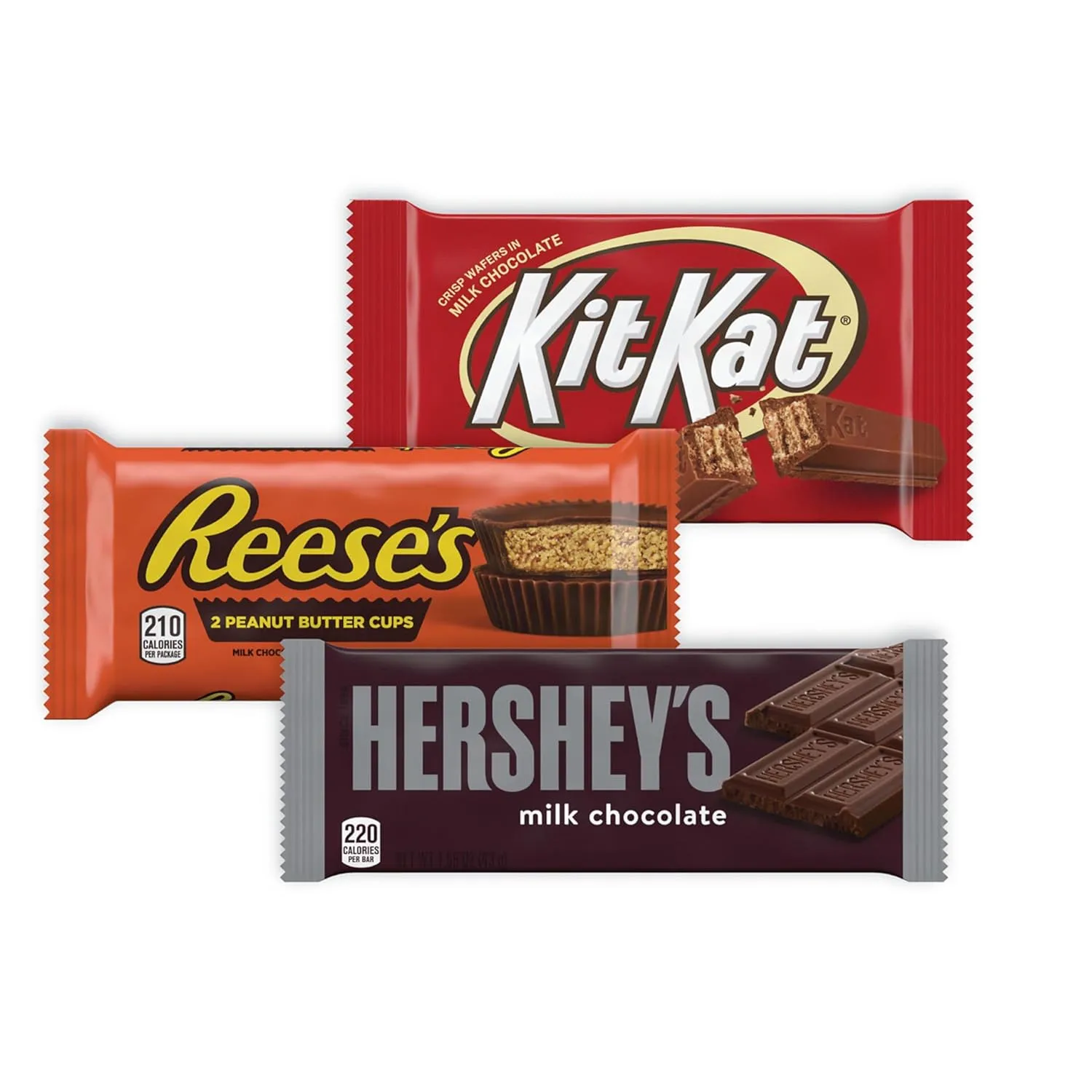 HERSHEY'S, KIT KAT and REESE'S Assorted Milk Chocolate Candy Variety Box, 27.3 oz (18 Count)