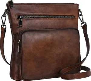 HESHE Genuine Leather Purses and Handbags for Women and Crossbody Bag Designer Satchel Purse for Work