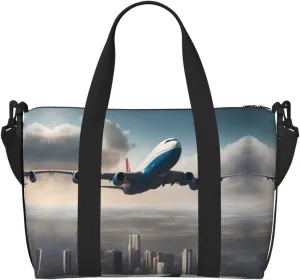high altitude airplane Crossbody handbag, travel casual handbag, suitable for work, travel, fitness, tourism, women's zipper storage bag,