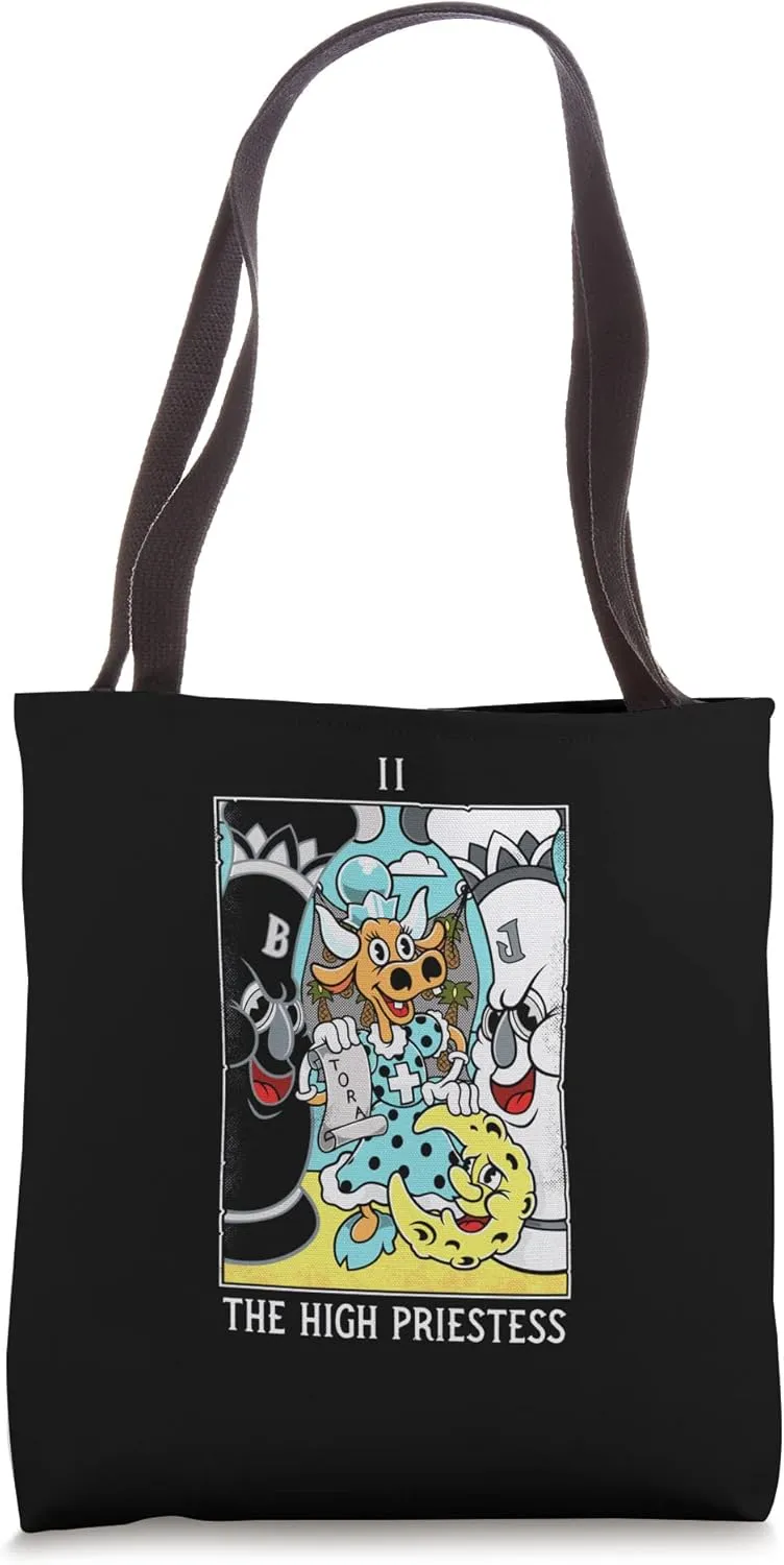 High Priestess - Mystical Medleys - Vintage Cartoon Tarot Tote Bag
