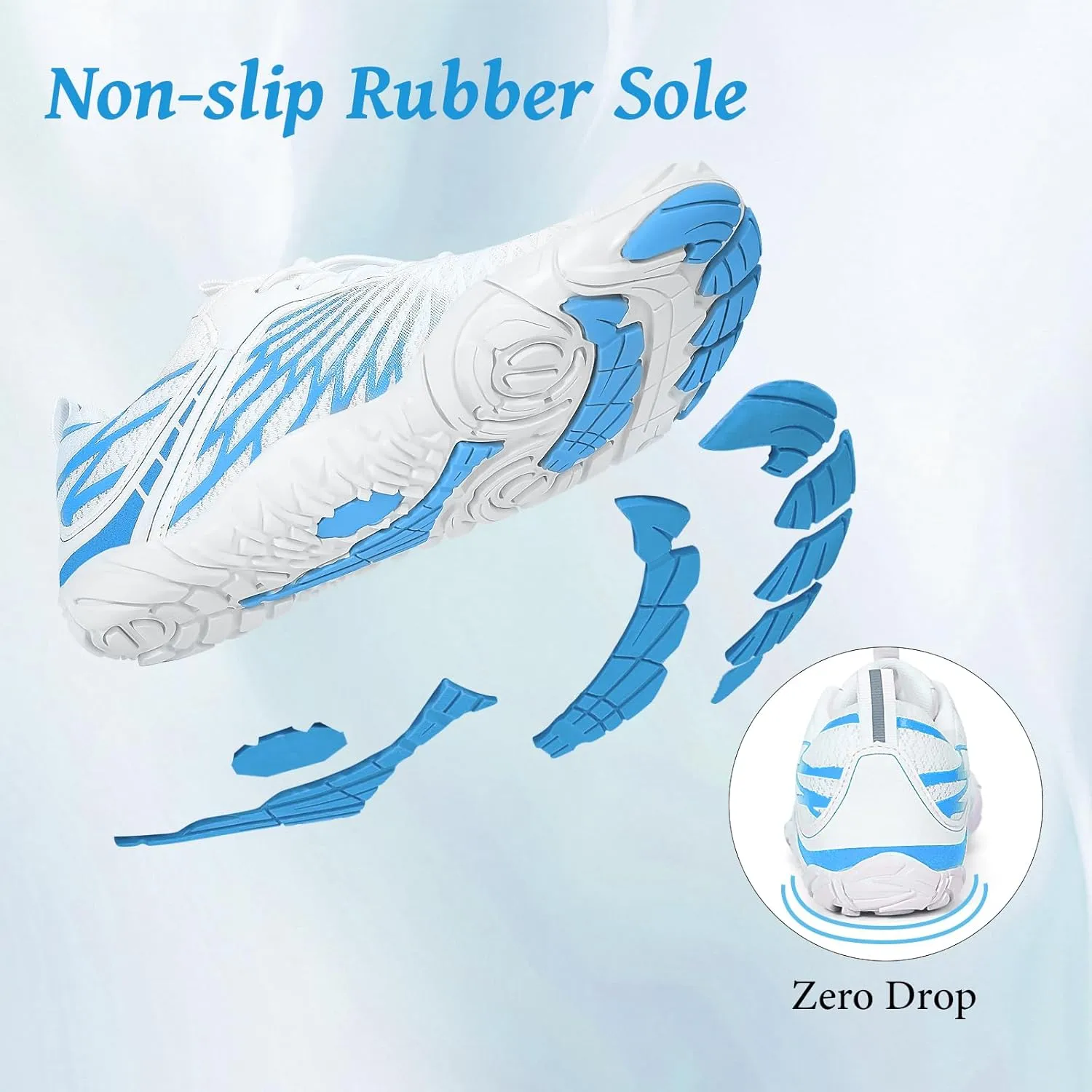 Hike Barefoot Shoes, Pro Barefoot Shoes Women Men Footwear, Athletic Hiking Minimalist Water Shoe Breathable Quick Dry Zero Drop Trail Running Shoe with Non-Slip Sole & Wide Toe Box