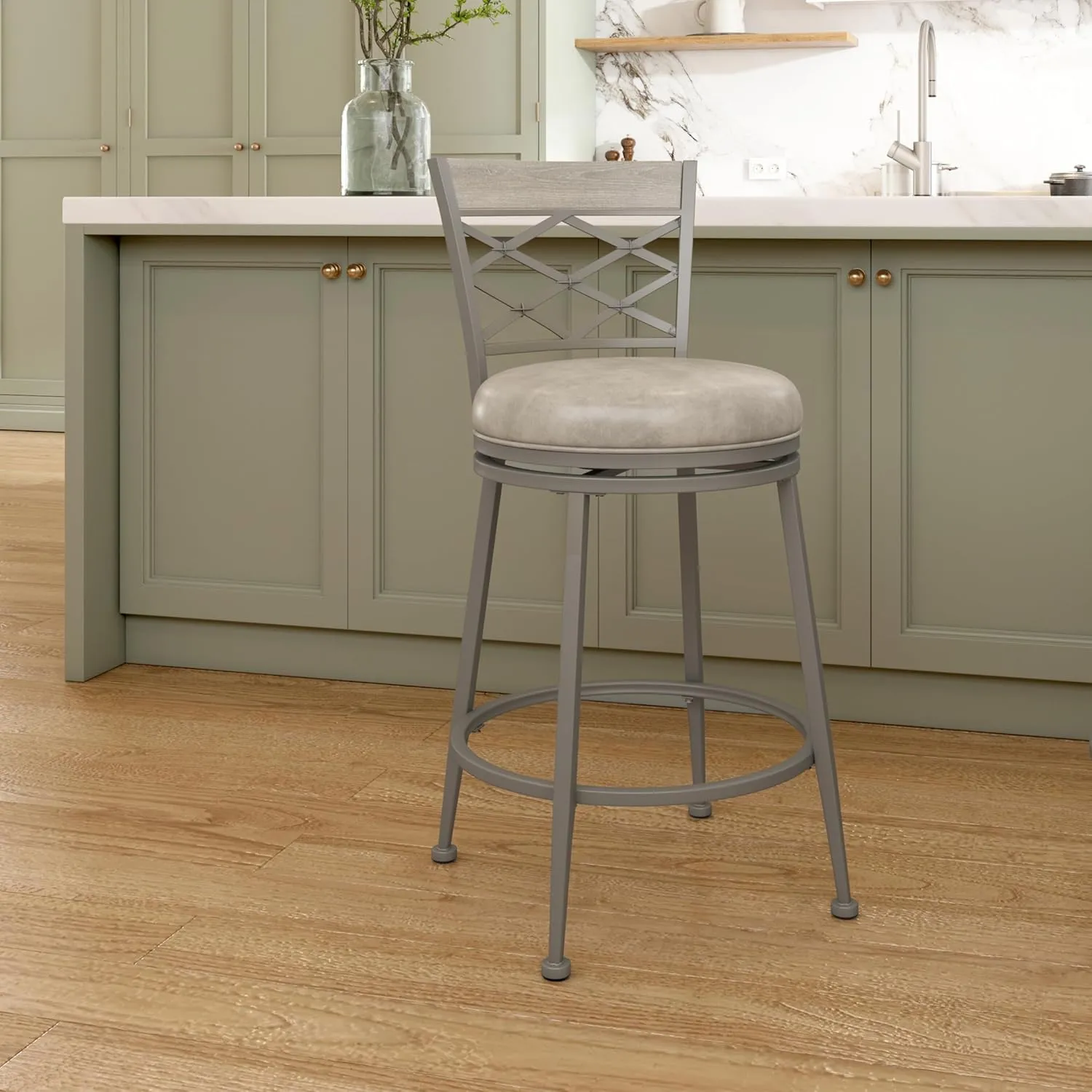 Hillsdale, Hutchinson Swivel Counter Height Stool, Pewter