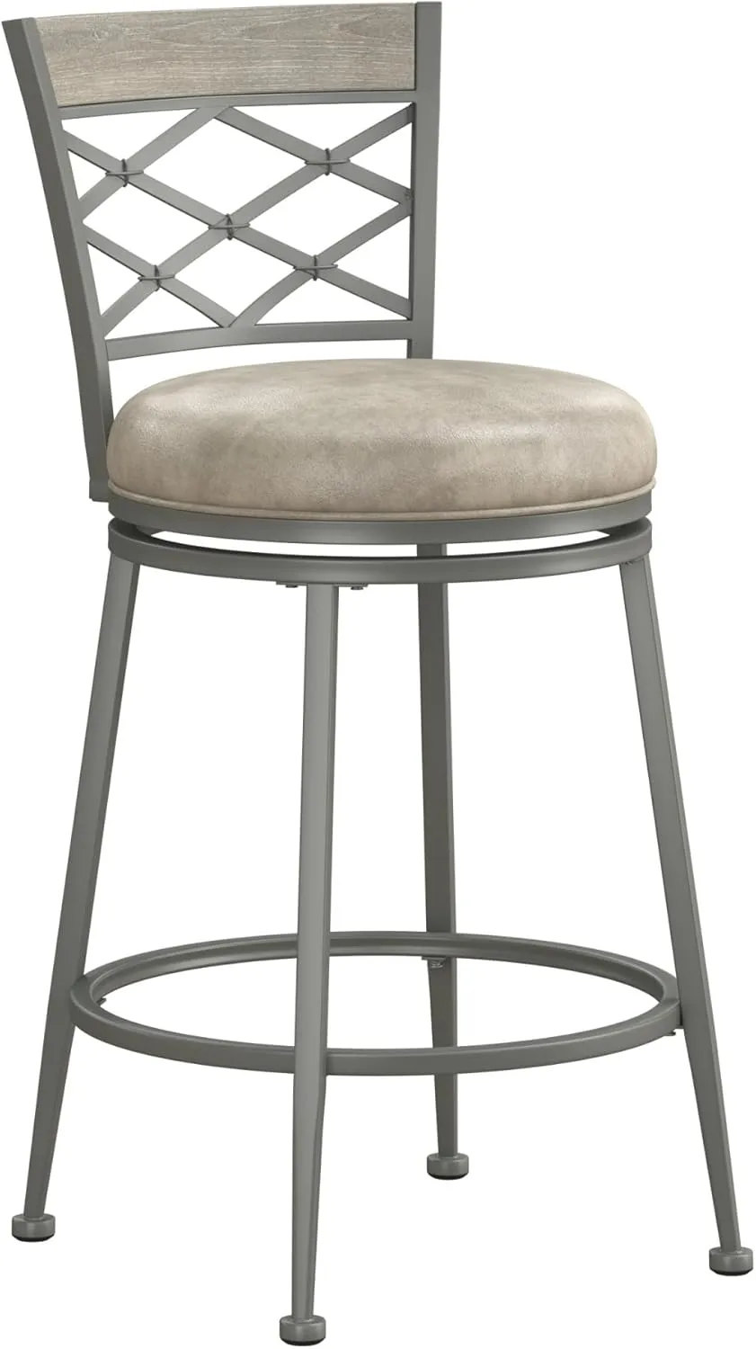 Hillsdale, Hutchinson Swivel Counter Height Stool, Pewter