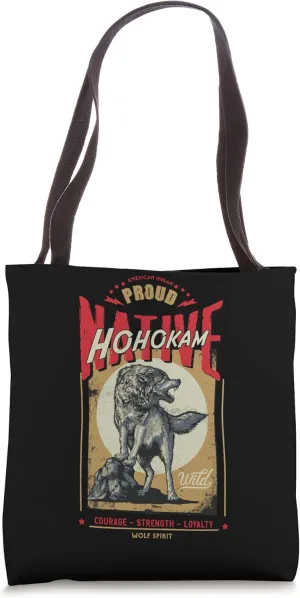 Hohokam Native American Indian Born Wolf Spirit Retro Tote Bag
