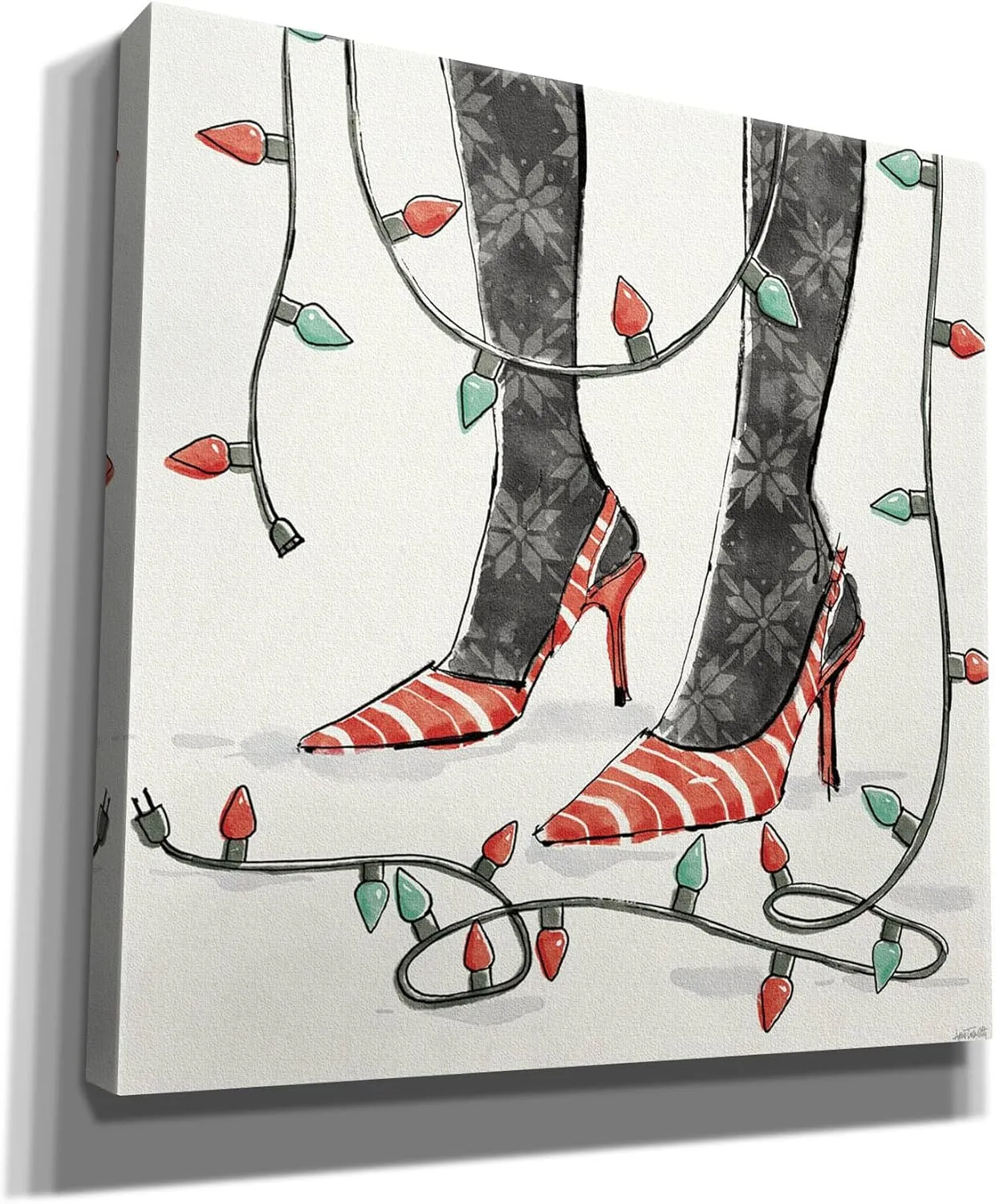 'Holiday Fashionistas 7' by Anne Tavoletti Canvas Wall Art, 18" x 18"