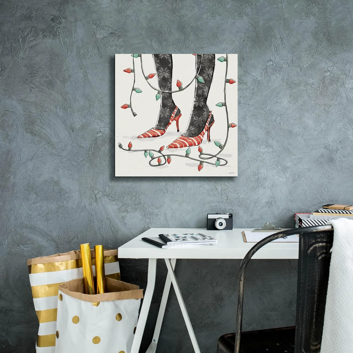 'Holiday Fashionistas 7' by Anne Tavoletti Canvas Wall Art, 18" x 18"