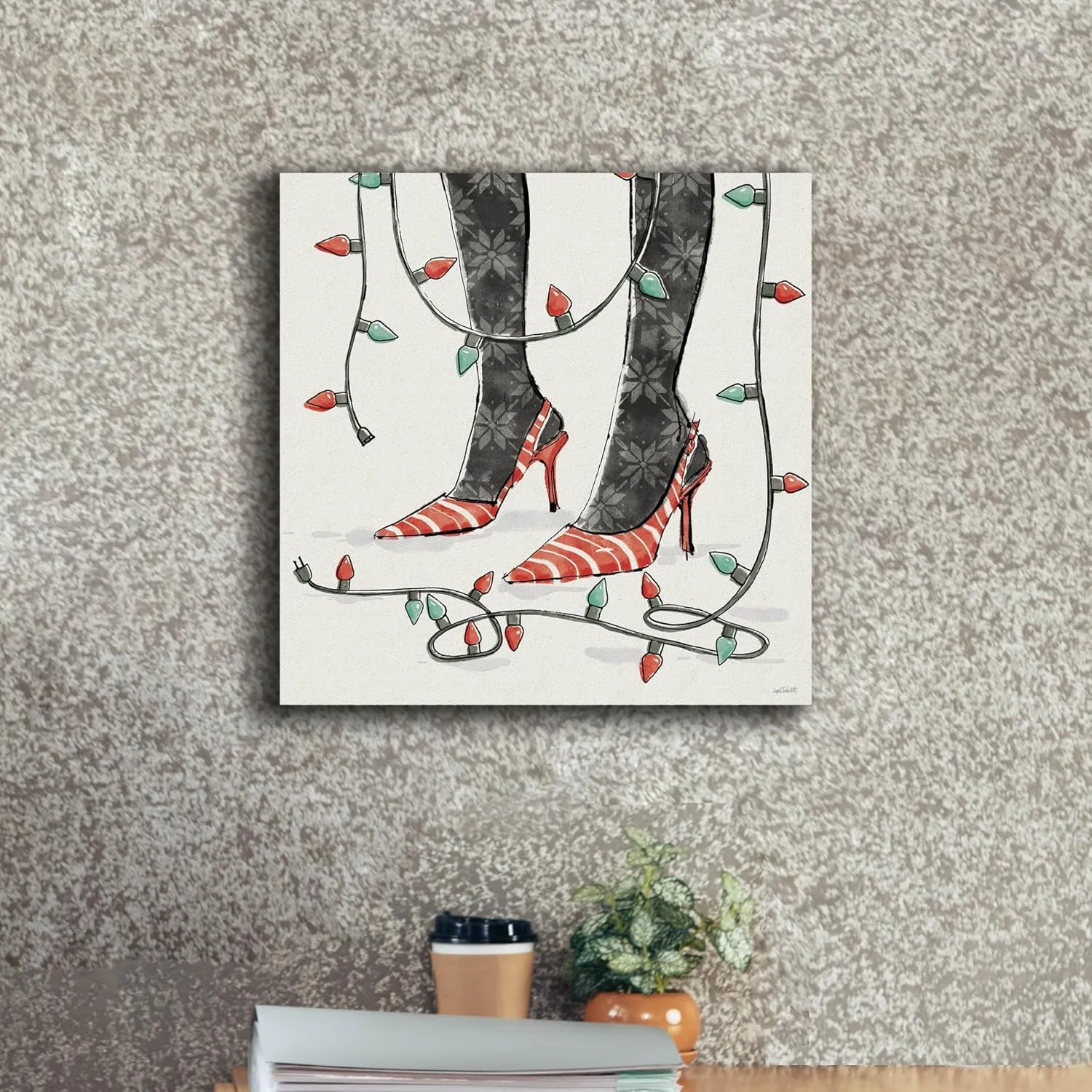 'Holiday Fashionistas 7' by Anne Tavoletti Canvas Wall Art, 18" x 18"