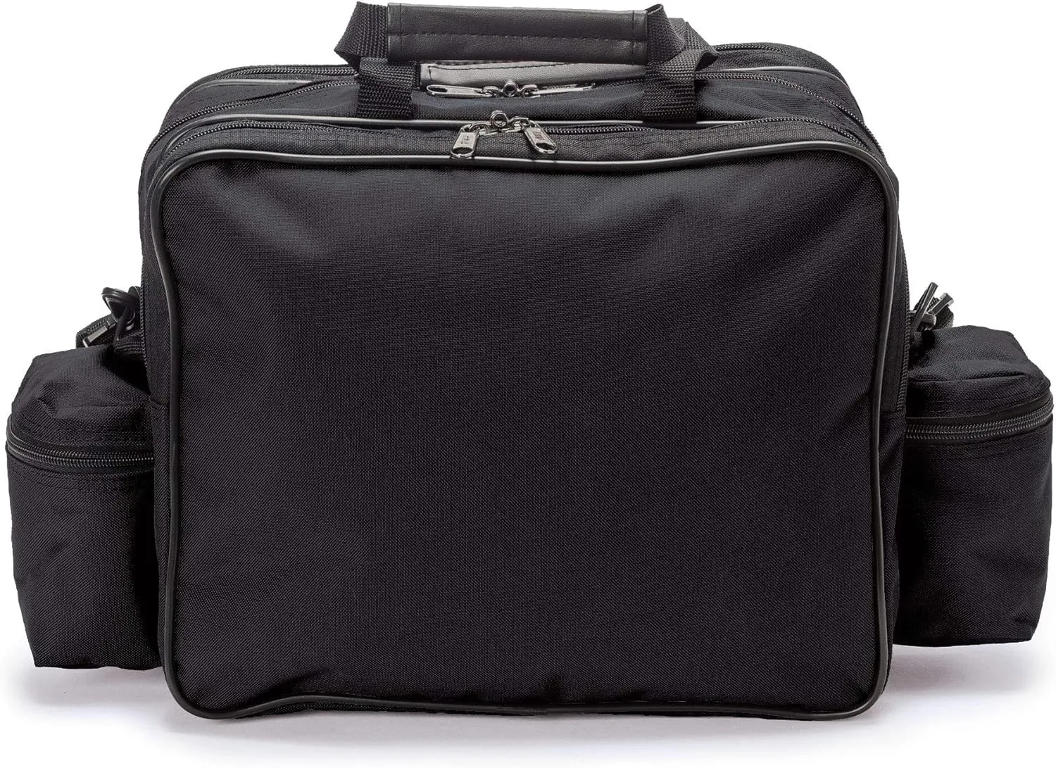 Hopkins Medical Products Mark V Shoulder Bag, HIPAA Compliant Lockable Zippers for Security, Adjustable Straps and Reinforced Bottom, Fold-Down Compartment for Easy Access, 13x11.25x7.5 inch, Black