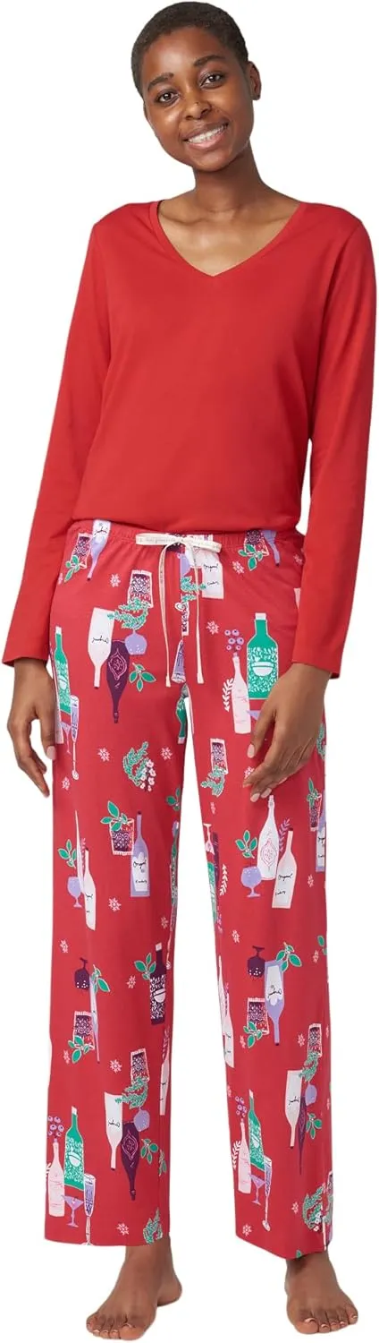 HUE womens Sleep and Lounge Pajama Separates, Christmas and Holiday Collection
