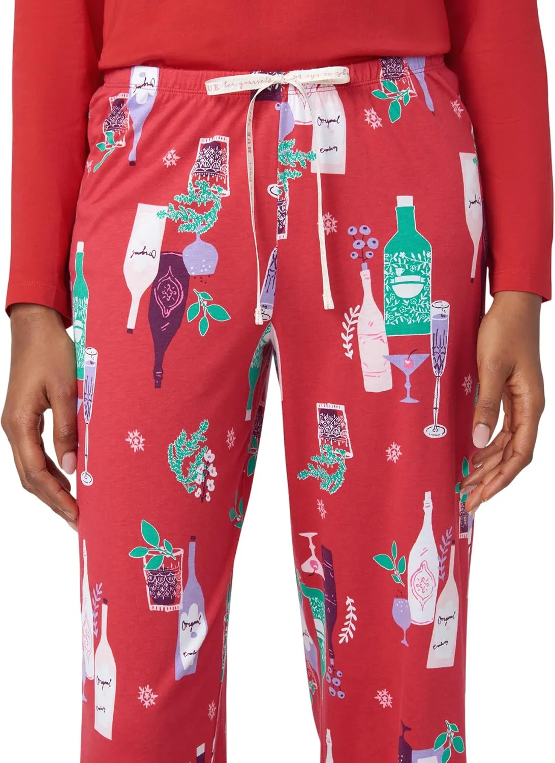 HUE womens Sleep and Lounge Pajama Separates, Christmas and Holiday Collection