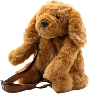 HUGGIE BAG (Brown Dog) - Fluffy Plush Crossbody Shoulder Purse with Strap | Handbag for Girls, Women, Kids | Gift for Valentines, Birthday | Adorable Soft Animal Bag for Travel & Everyday Use