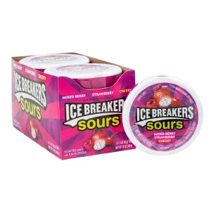 Ice Breakers Sours Mix Berry/Strawberry/Cherry Cans, 8 Count (MINTS - Misc.)