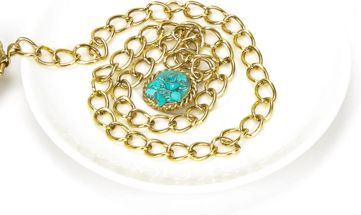 ILuvatar Waist Chain Women's Metal Dress With Sweater Gold Retro Turquoise Stone Punk Belt Concho Western Belts