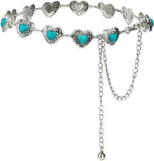 ILuvatar Western Metal Concho Belt for Women Cowgirl Waist Chain for Women Dress Pants Adjustable