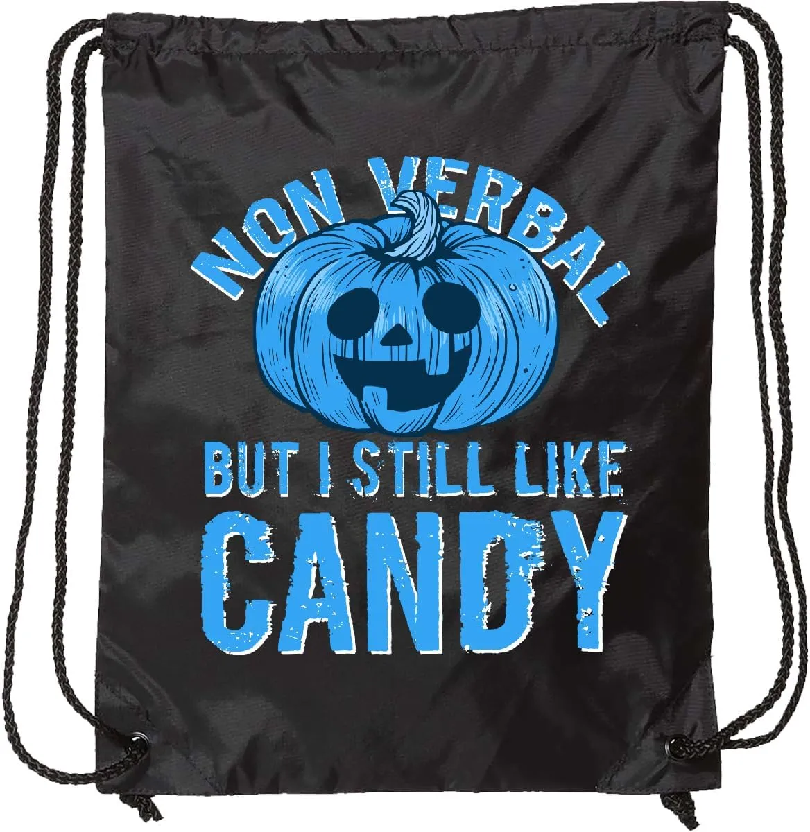 inktastic Non Verbal But I Still Like Candy Drawstring Bag Black 44145