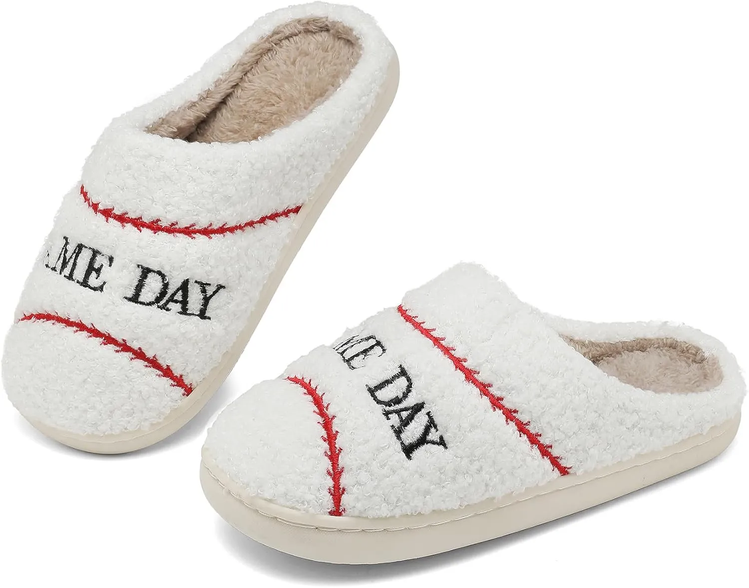 INMINPIN Kids Girls Boys Ball Sports Slippers Soft Curly House Shoes Memory Foam Non-Slip Indoor Outdoor Slippers for Sports Fan