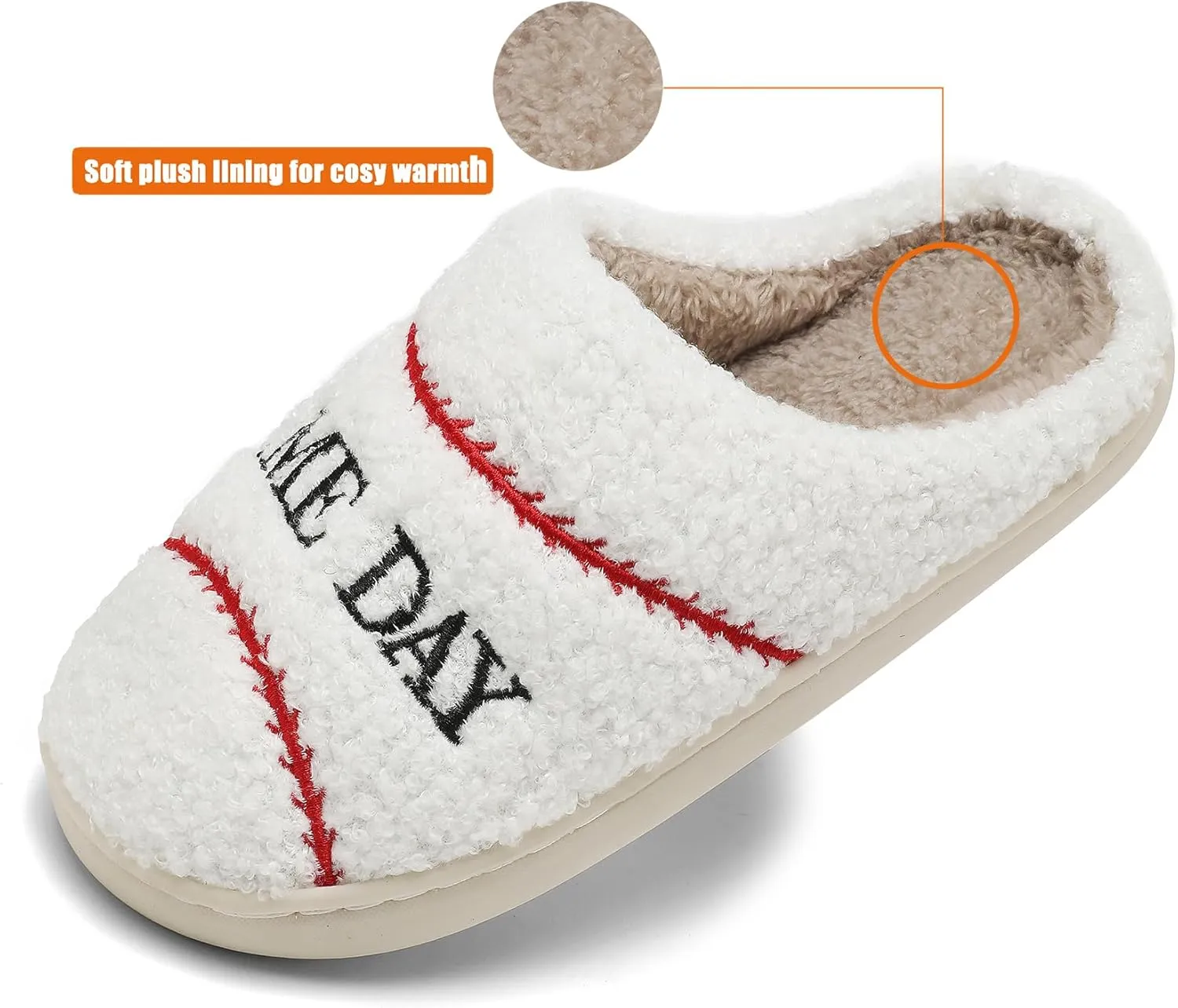 INMINPIN Kids Girls Boys Ball Sports Slippers Soft Curly House Shoes Memory Foam Non-Slip Indoor Outdoor Slippers for Sports Fan