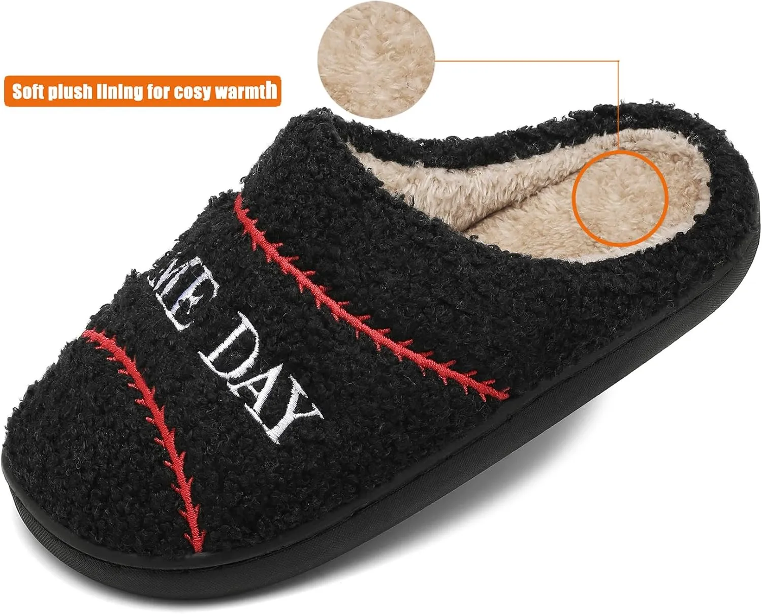 INMINPIN Kids Girls Boys Ball Sports Slippers Soft Curly House Shoes Memory Foam Non-Slip Indoor Outdoor Slippers for Sports Fan
