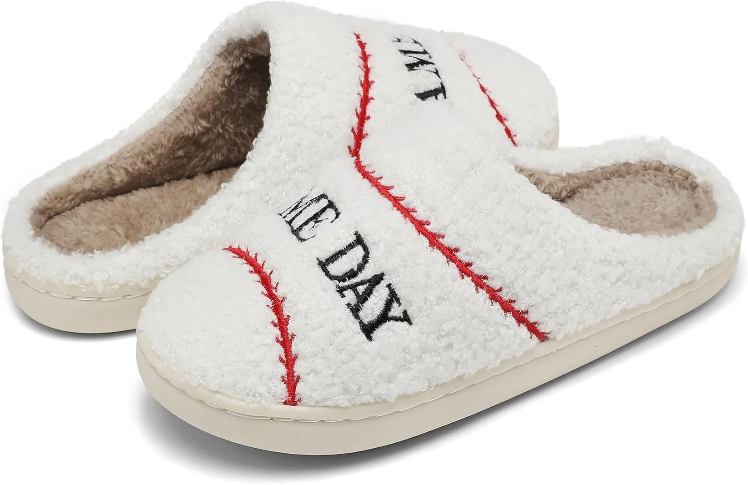 INMINPIN Kids Girls Boys Ball Sports Slippers Soft Curly House Shoes Memory Foam Non-Slip Indoor Outdoor Slippers for Sports Fan