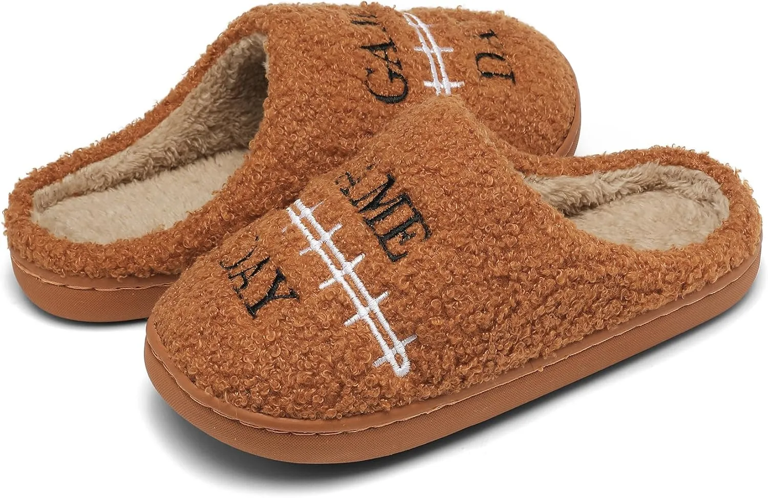 INMINPIN Kids Girls Boys Ball Sports Slippers Soft Curly House Shoes Memory Foam Non-Slip Indoor Outdoor Slippers for Sports Fan