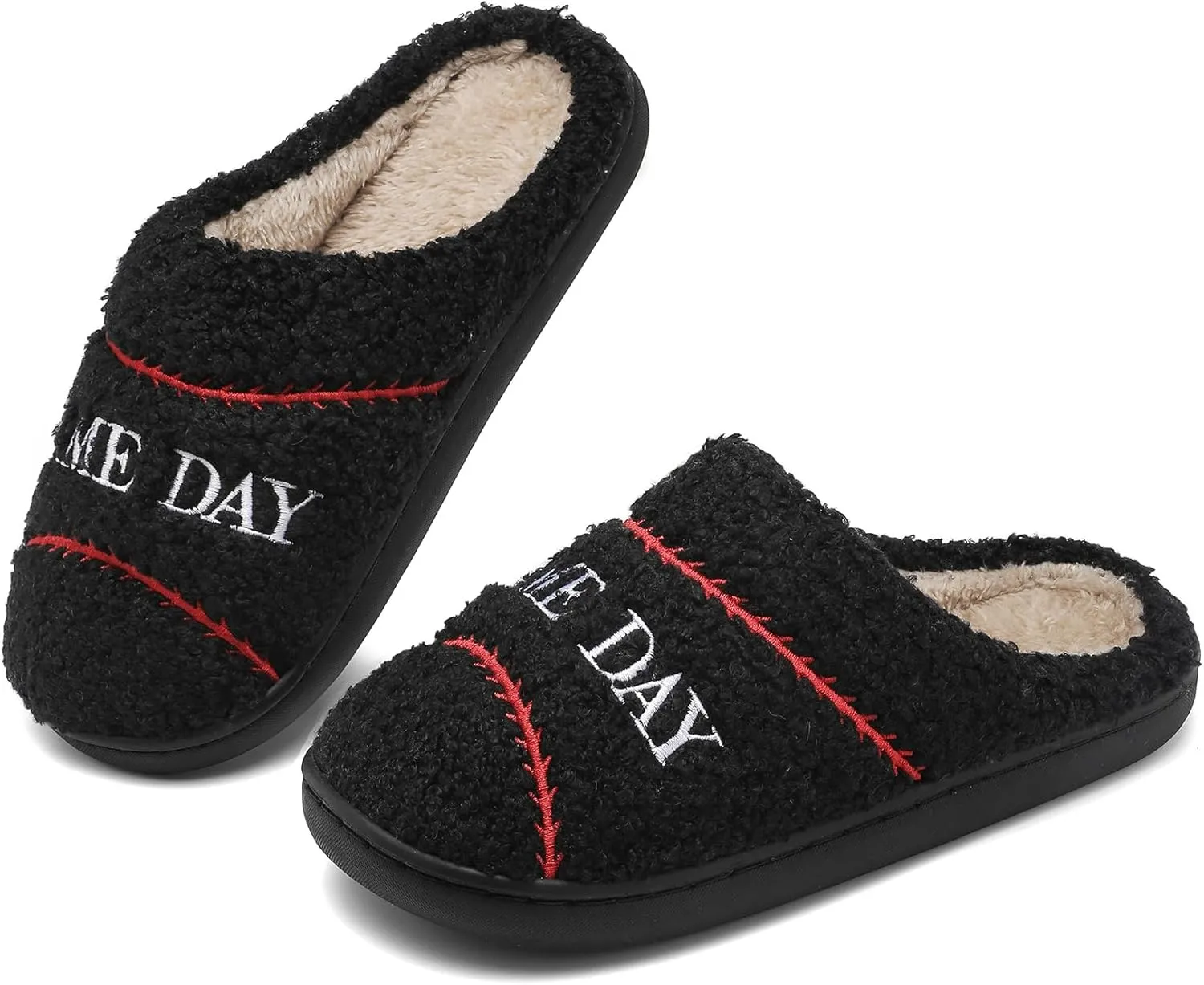 INMINPIN Kids Girls Boys Ball Sports Slippers Soft Curly House Shoes Memory Foam Non-Slip Indoor Outdoor Slippers for Sports Fan