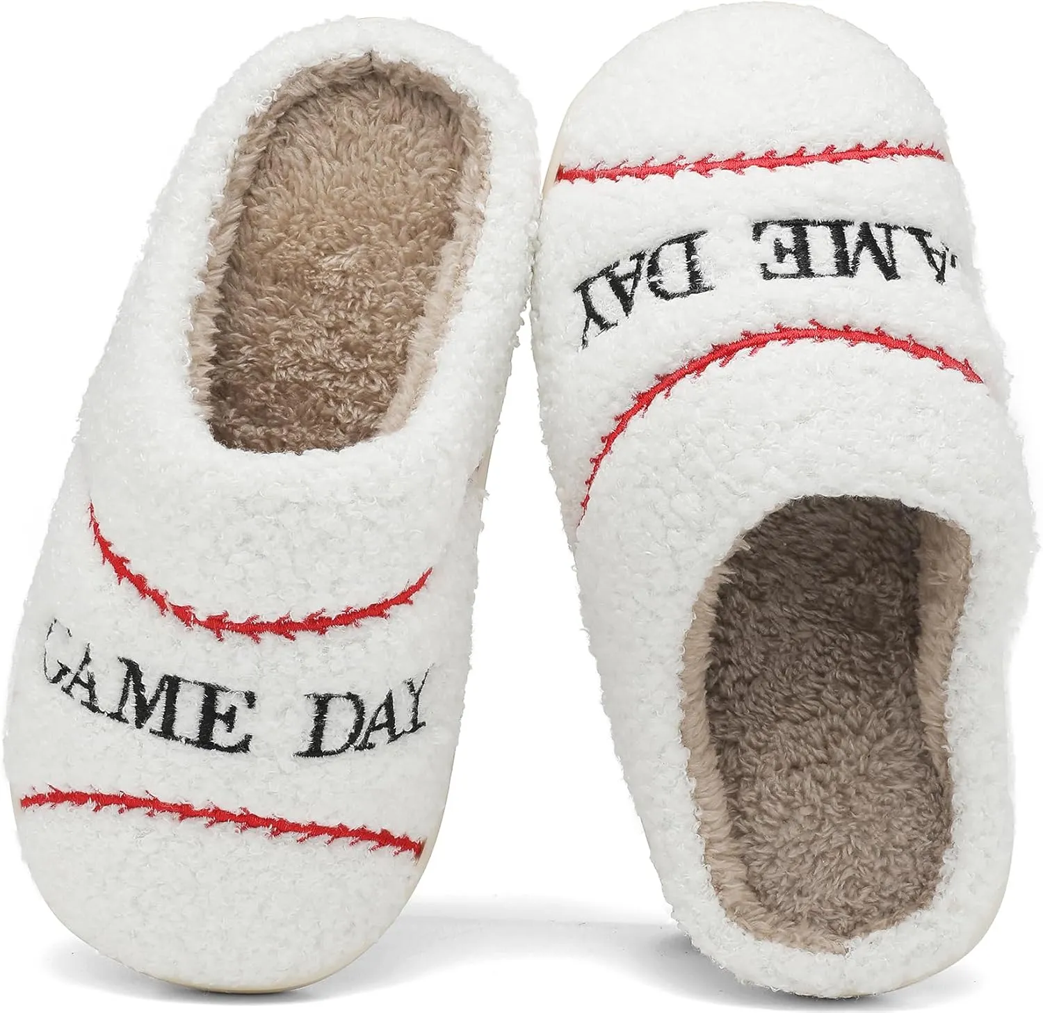 INMINPIN Kids Girls Boys Ball Sports Slippers Soft Curly House Shoes Memory Foam Non-Slip Indoor Outdoor Slippers for Sports Fan
