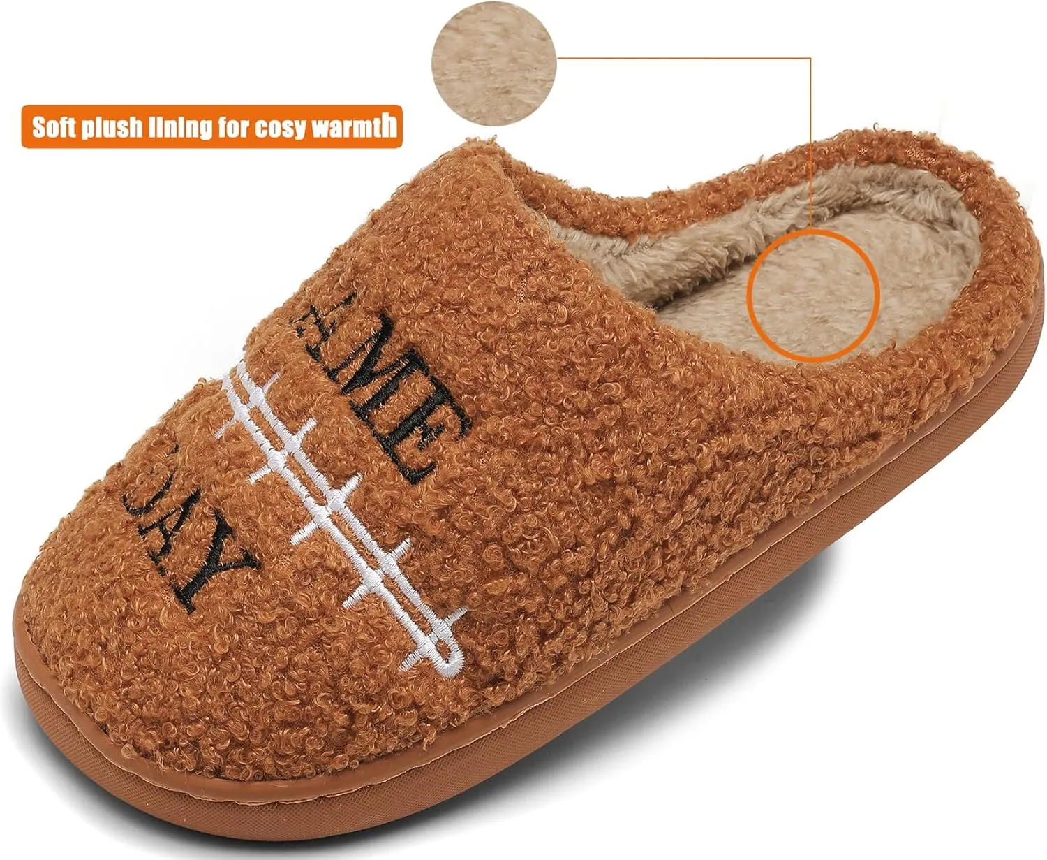 INMINPIN Kids Girls Boys Ball Sports Slippers Soft Curly House Shoes Memory Foam Non-Slip Indoor Outdoor Slippers for Sports Fan