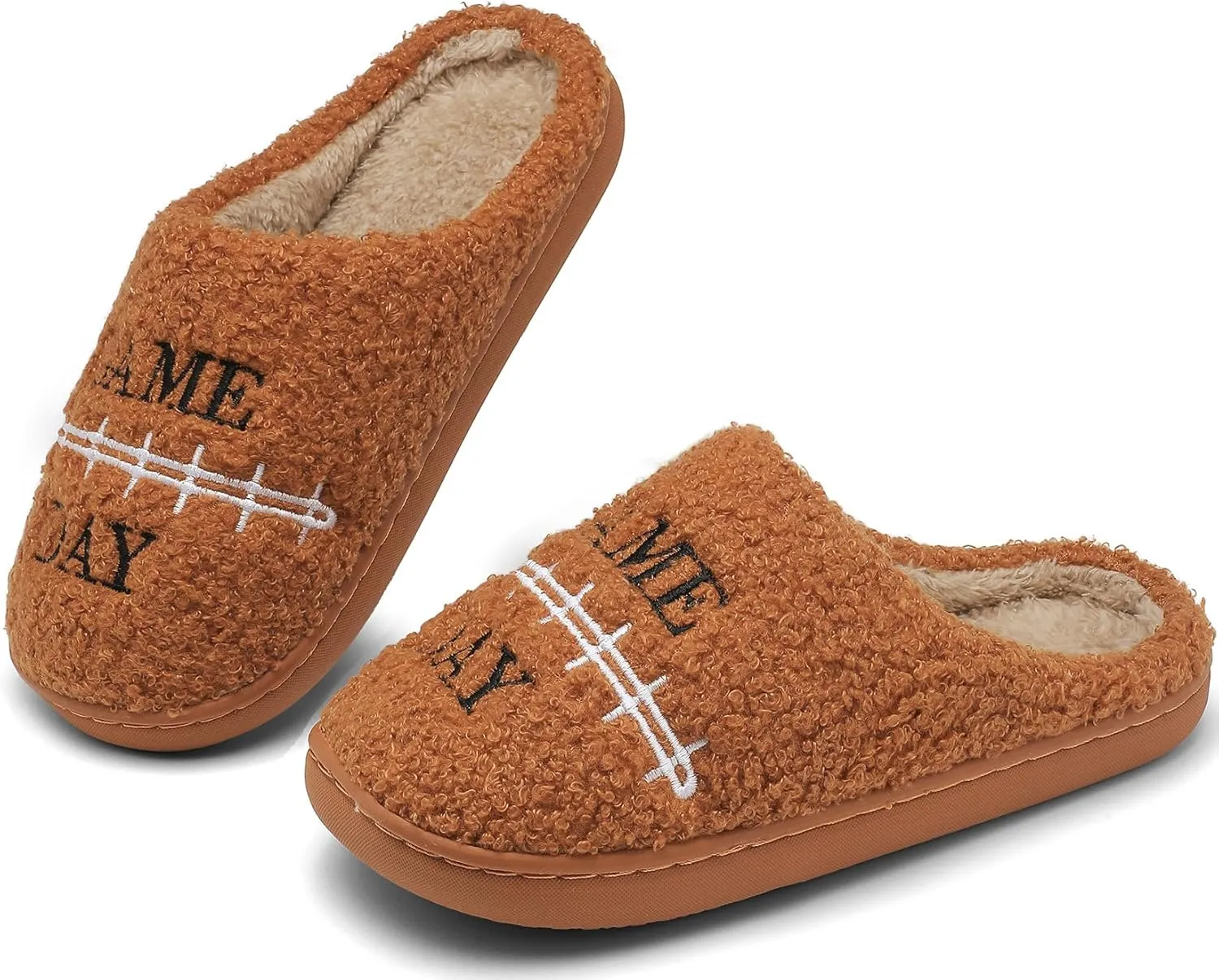 INMINPIN Kids Girls Boys Ball Sports Slippers Soft Curly House Shoes Memory Foam Non-Slip Indoor Outdoor Slippers for Sports Fan
