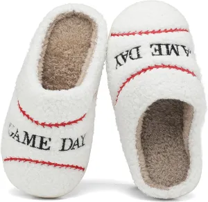 INMINPIN Kids Girls Boys Ball Sports Slippers Soft Curly House Shoes Memory Foam Non-Slip Indoor Outdoor Slippers for Sports Fan