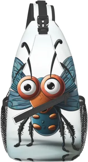 Insect Wings Eyes Sling Bag Crossbody Shoulder Backpack Casual Chest Bag Sport Travel Hiking Daypack For Women Men
