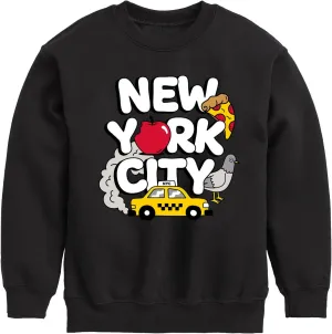 Instant Message - New York City Collage - Toddler & Youth Crewneck Fleece Sweatshirt