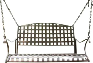 International Caravan Santa Fe Iron Hanging Porch Swing in Antique Brown