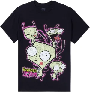 Invader Zim GIR Distressed Collage T-Shirt BLACK