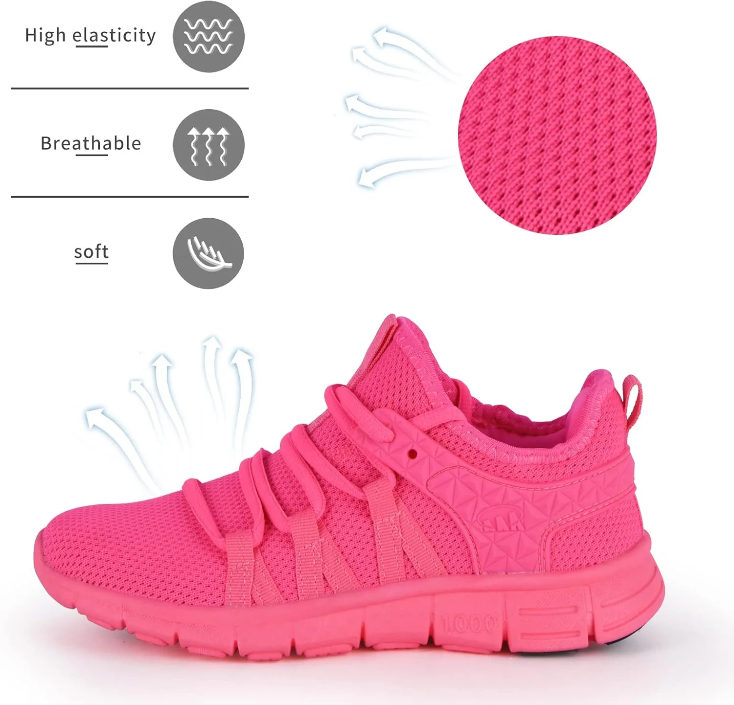 INZCOU Running Shoes Lightweight Tennis Shoes Non Slip Gym Workout Shoes Breathable Mesh Walking Sneakers