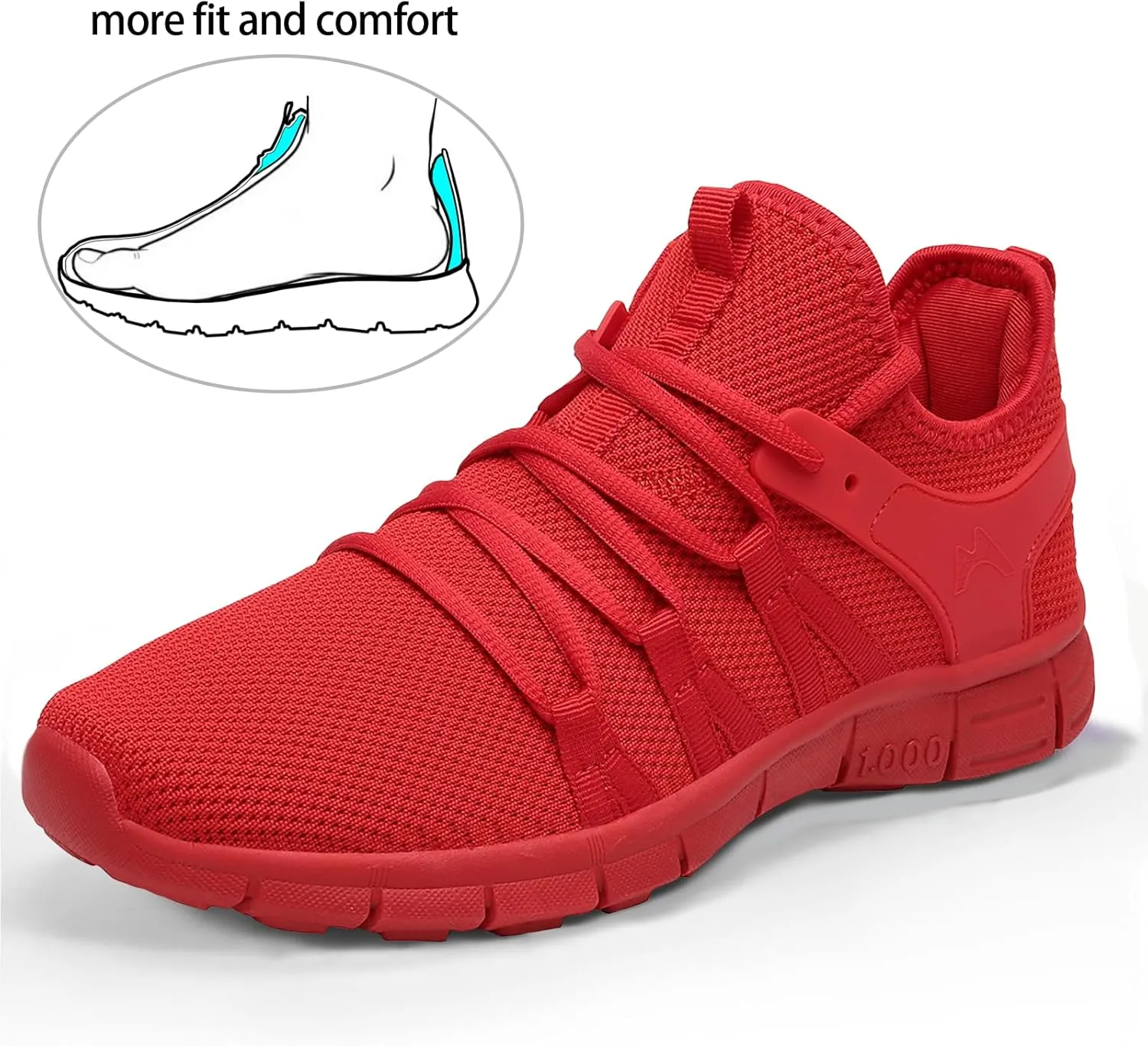 INZCOU Running Shoes Lightweight Tennis Shoes Non Slip Gym Workout Shoes Breathable Mesh Walking Sneakers