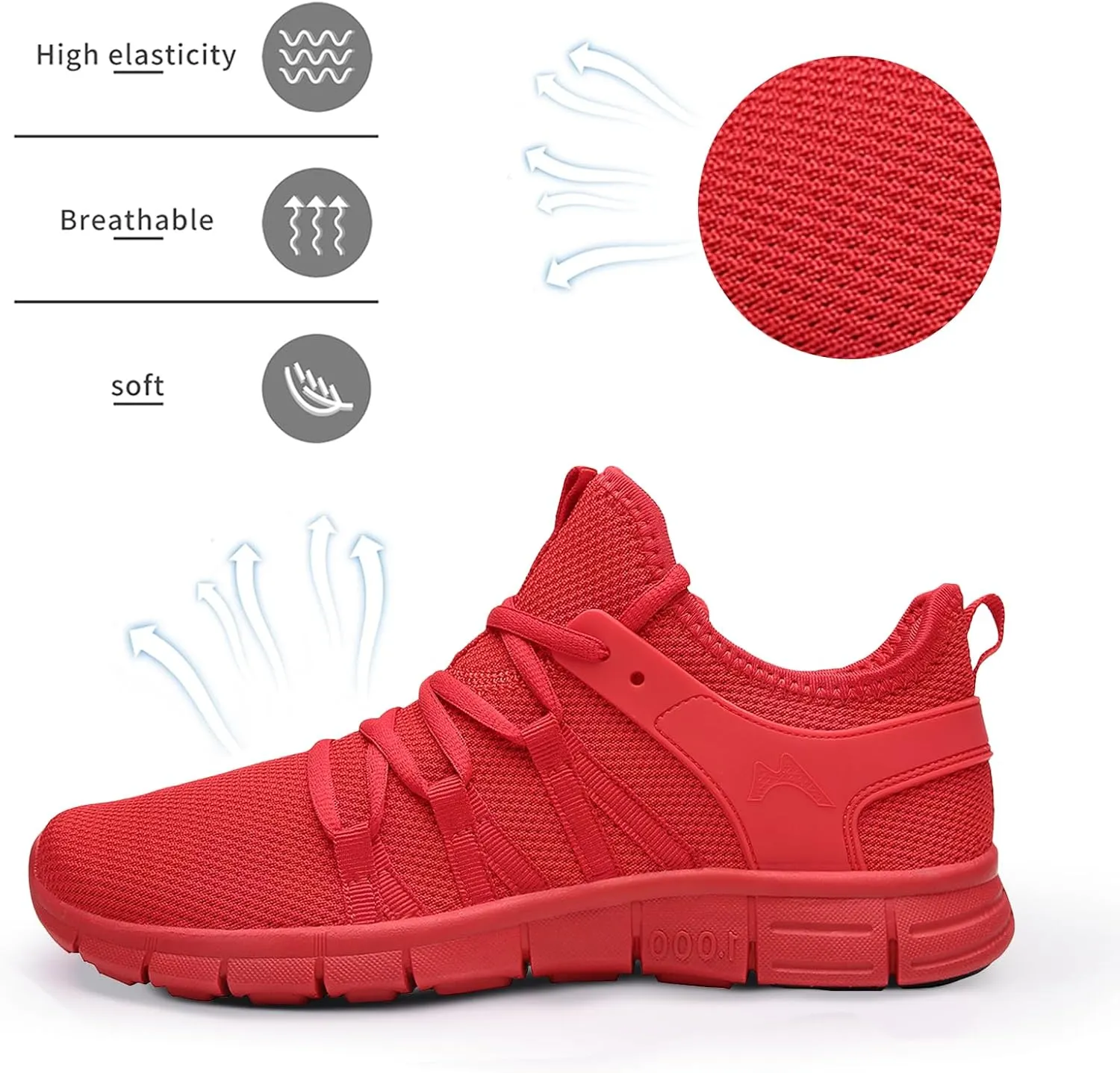 INZCOU Running Shoes Lightweight Tennis Shoes Non Slip Gym Workout Shoes Breathable Mesh Walking Sneakers