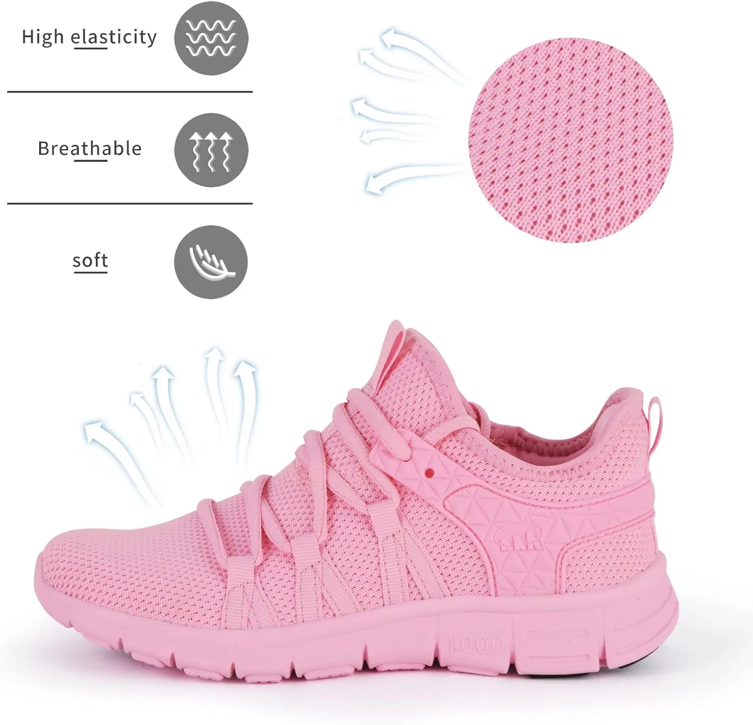 INZCOU Running Shoes Lightweight Tennis Shoes Non Slip Gym Workout Shoes Breathable Mesh Walking Sneakers