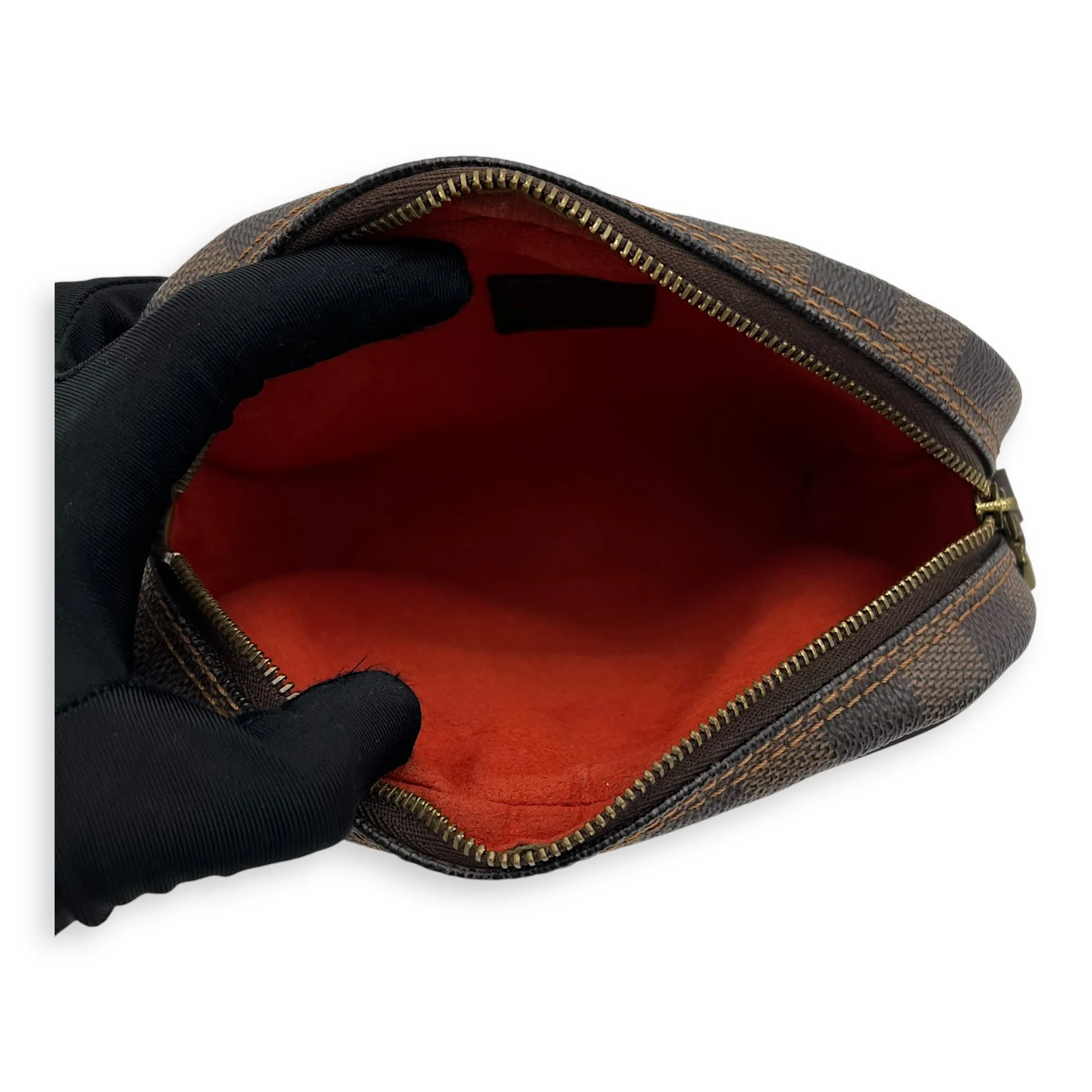 Ipanema Crossbody Bag  Damier Ebene in Coated Canvas , Gold Hardware