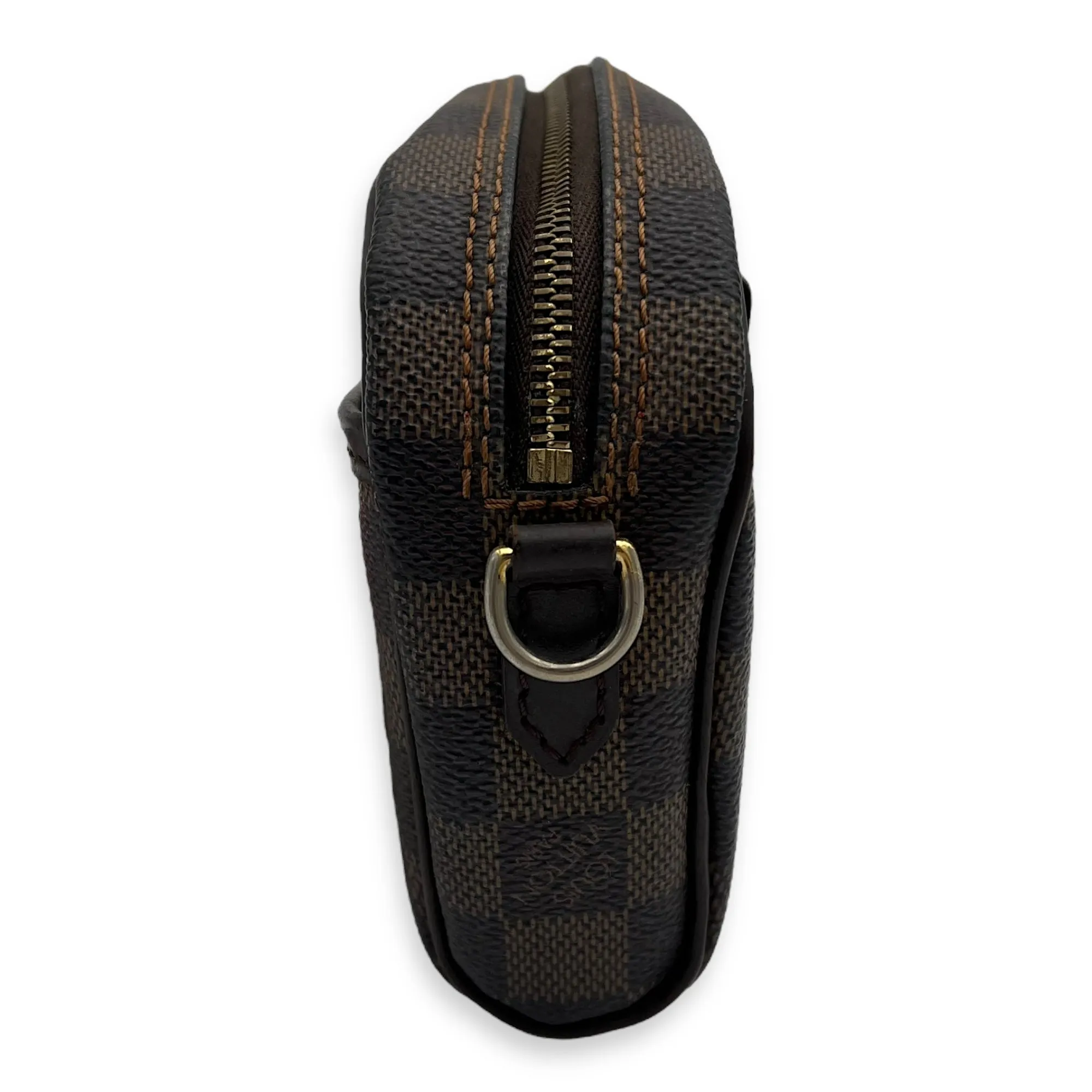 Ipanema Crossbody Bag  Damier Ebene in Coated Canvas , Gold Hardware