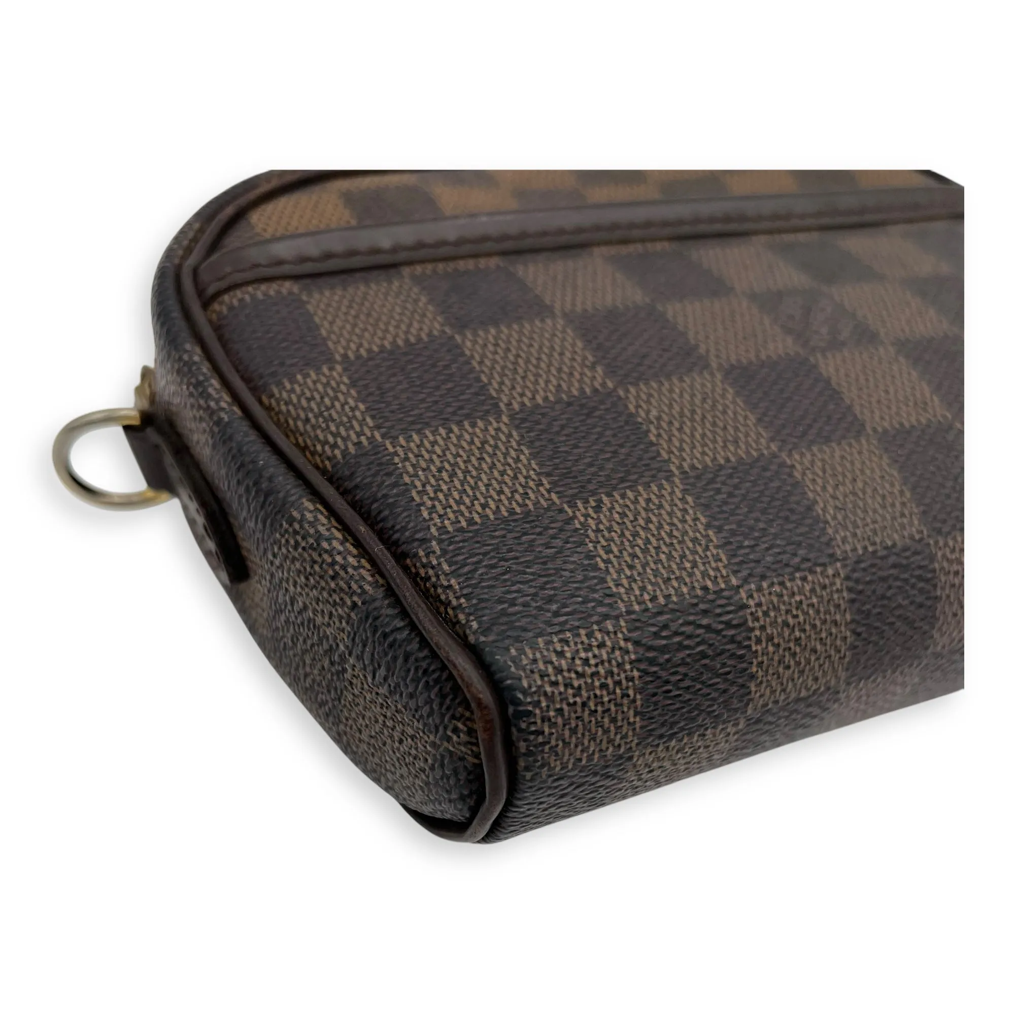 Ipanema Crossbody Bag  Damier Ebene in Coated Canvas , Gold Hardware