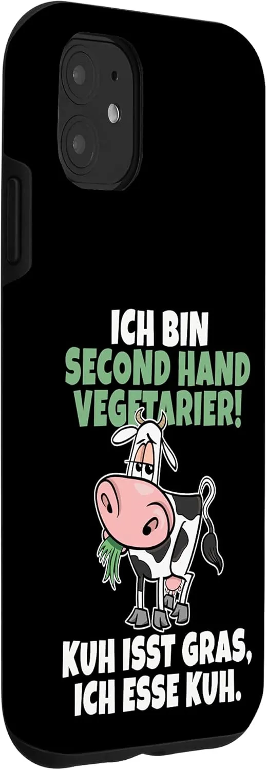 iPhone 11 Ich bin Second Hand Vegetarier Kuh eats Gras ich esse Kuh Case