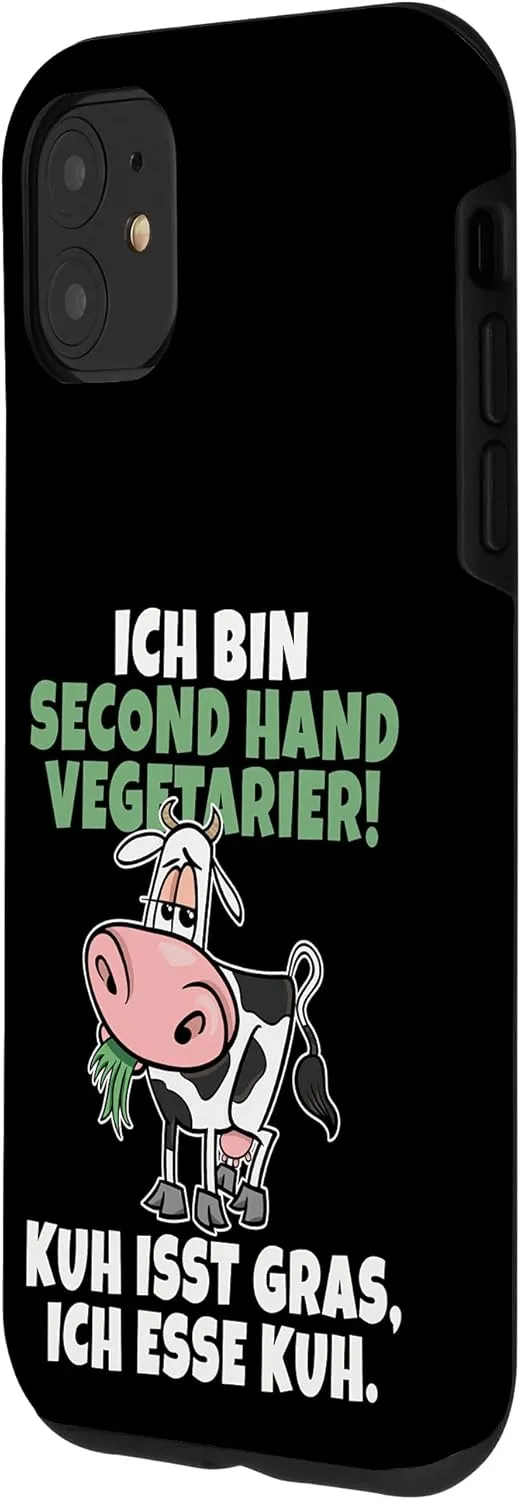 iPhone 11 Ich bin Second Hand Vegetarier Kuh eats Gras ich esse Kuh Case