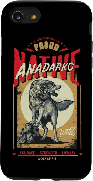 iPhone SE (2020) / 7 / 8 Anadarko Native American Indian Born Wolf Spirit Retro Case