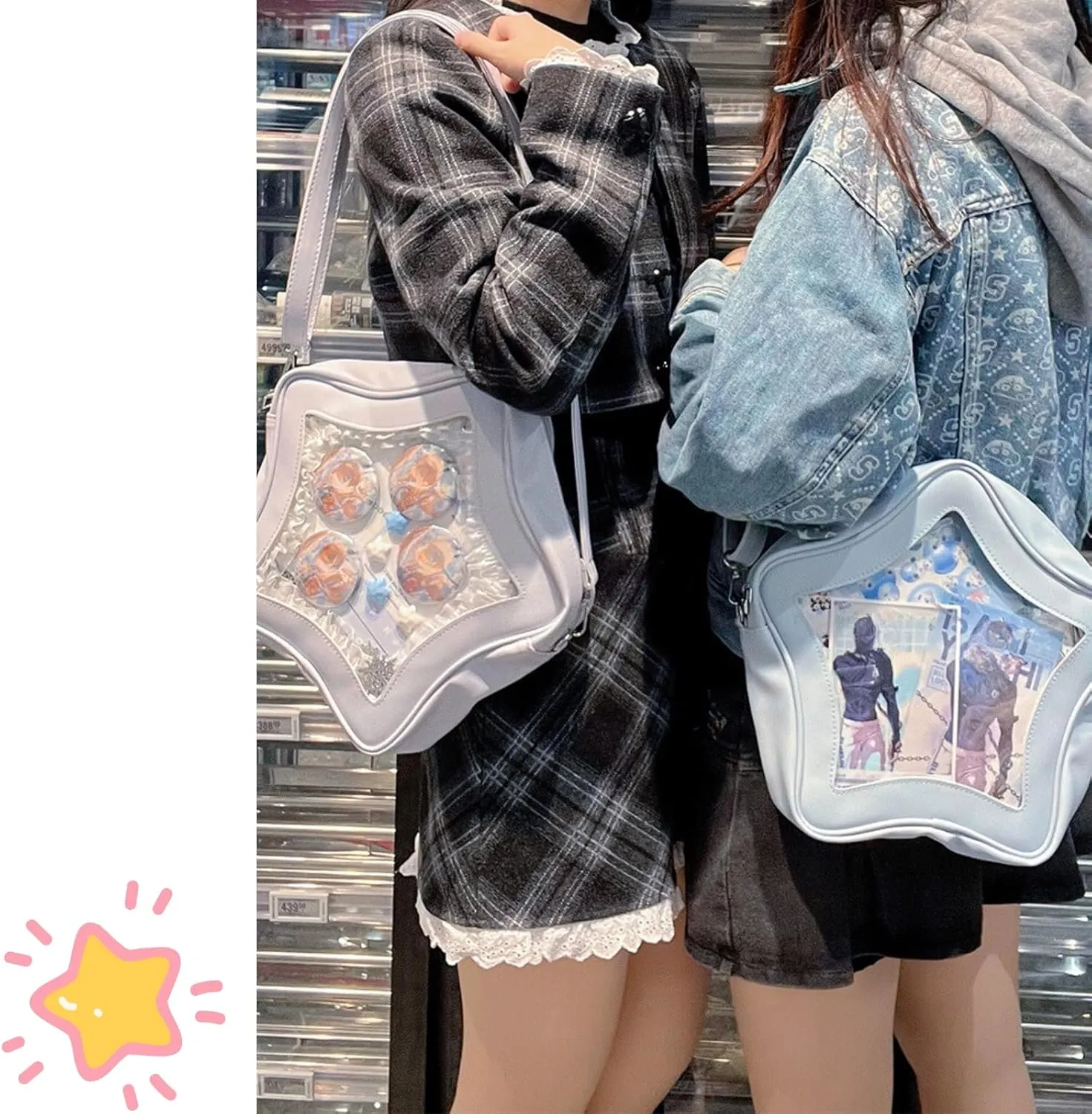 Ita Bag, Kawaii Star-Shaped Backpack – Large Capacity, Waterproof, Lightweight, Cross-body Bag (Purple)