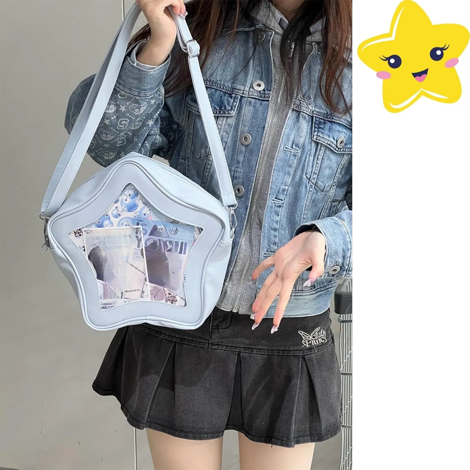 Ita Bag, Kawaii Star-Shaped Backpack – Large Capacity, Waterproof, Lightweight, Cross-body Bag (Purple)