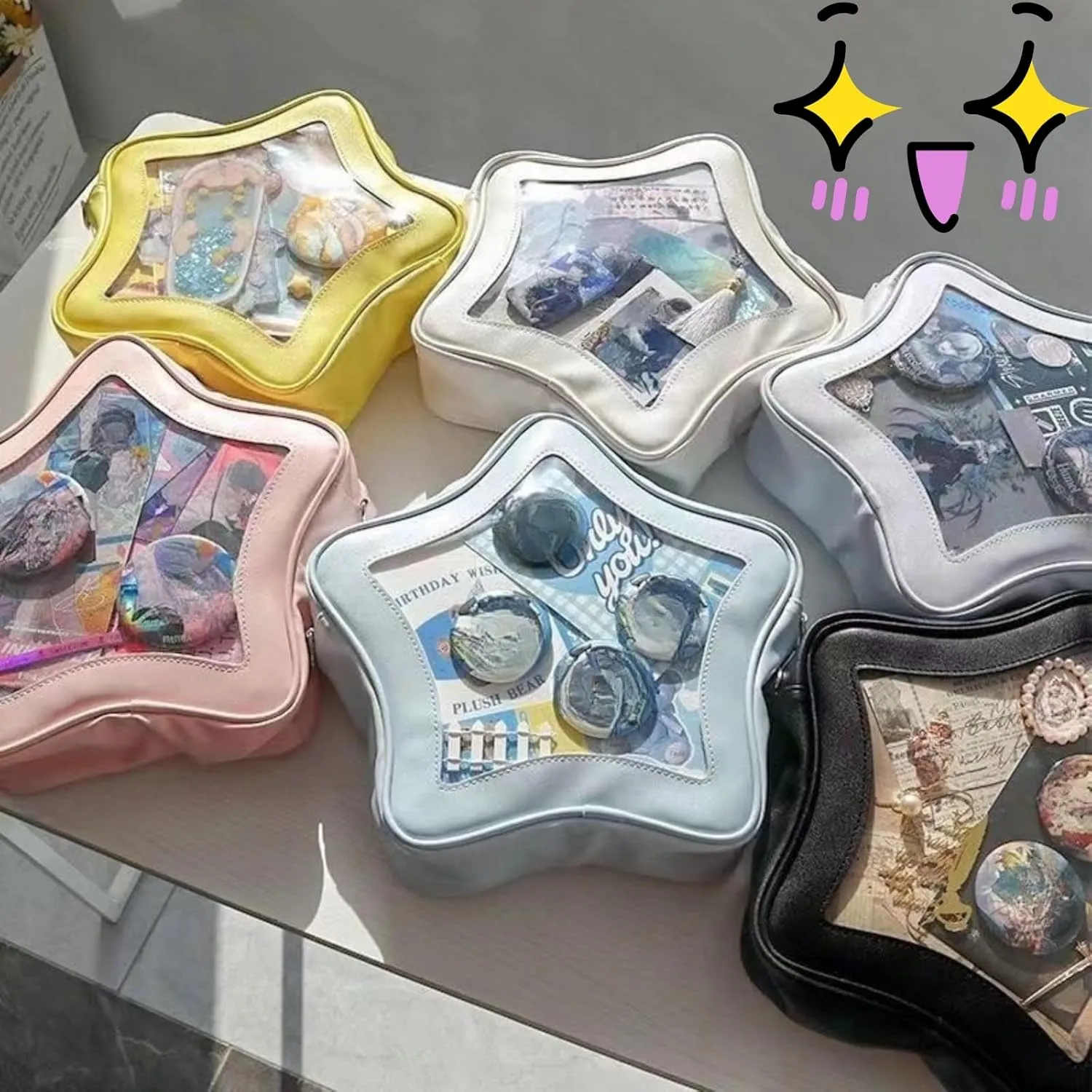Ita Bag, Kawaii Star-Shaped Backpack – Large Capacity, Waterproof, Lightweight, Cross-body Bag (Purple)